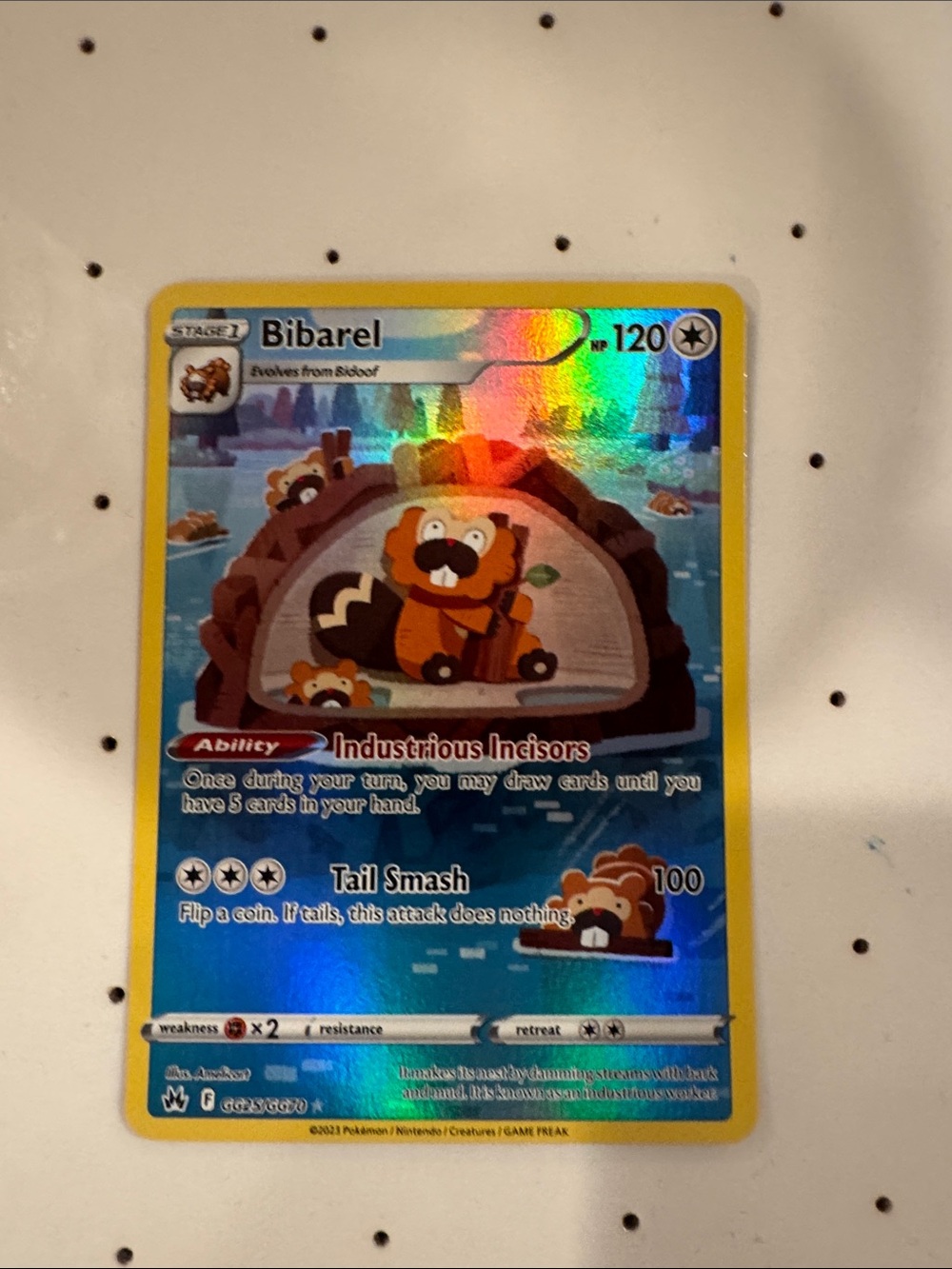 Pokemon Bibarel Holofoil Card - Blue, Yellow